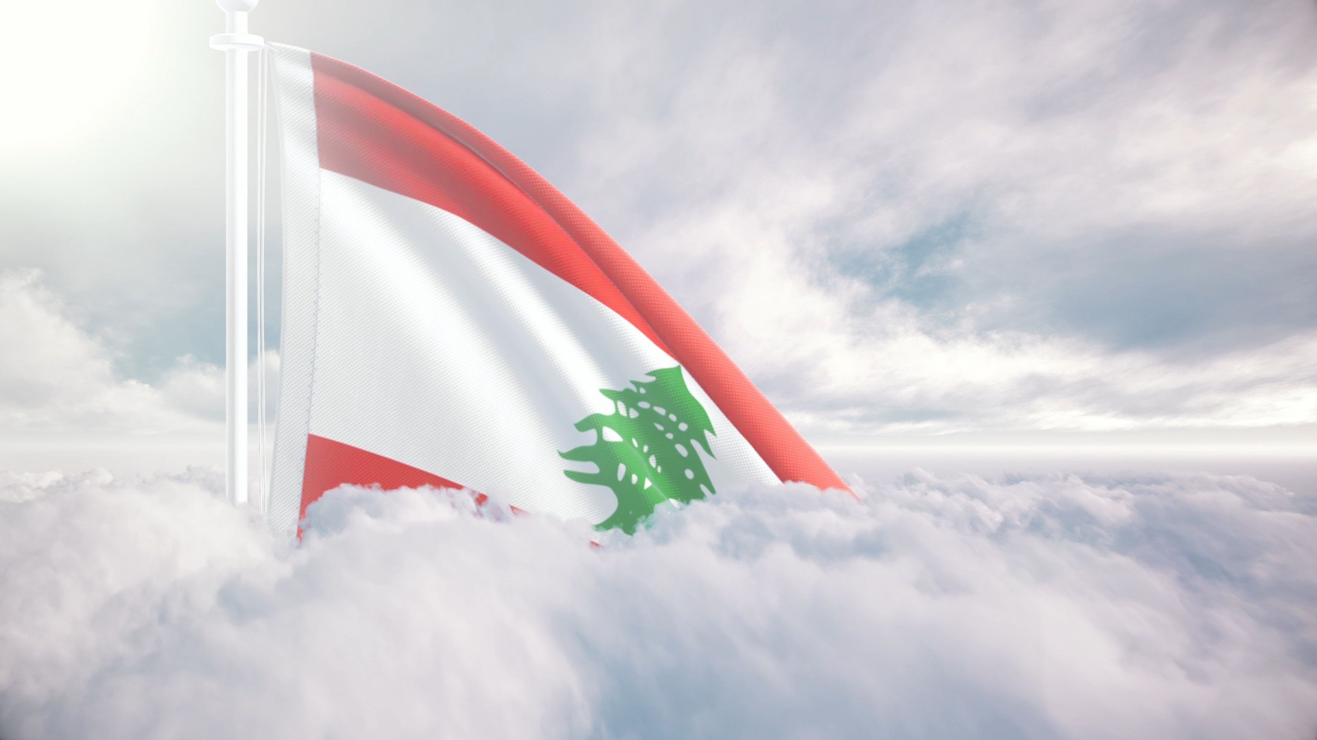 Lebanese flag waving above the clouds, The concept of Lebanon liberty and patriotism, national flag waving proudly above the clouds, symbolizing freedom, independence day, celebration, freedom, patriotic, power and freedom,